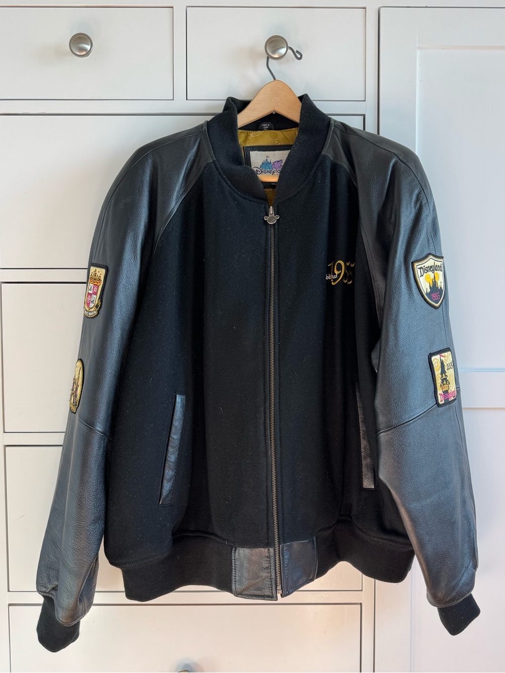 Disneyland 50th Anniversary Wool Leather Varsity Style Men’s Jacket